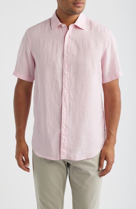 Orson Shaped Fit Short Sleeve Linen Button-Up Shirt