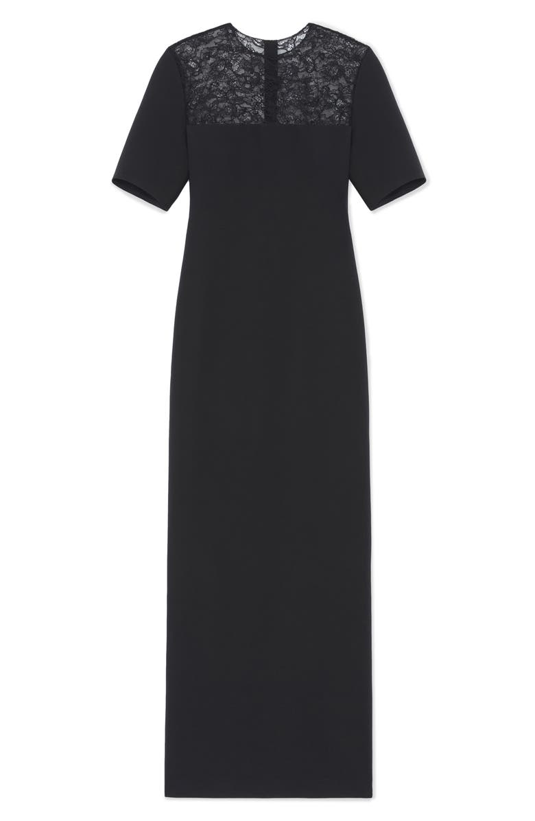 Lafayette 148 New York Lace Yoke Wool & Silk Crepe Sheath Dress, Alternate, color, 