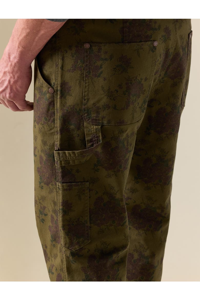 Big & Tall Relaxed Straight Floral Utility Jeans, Alternate, color, HARVEST FADE