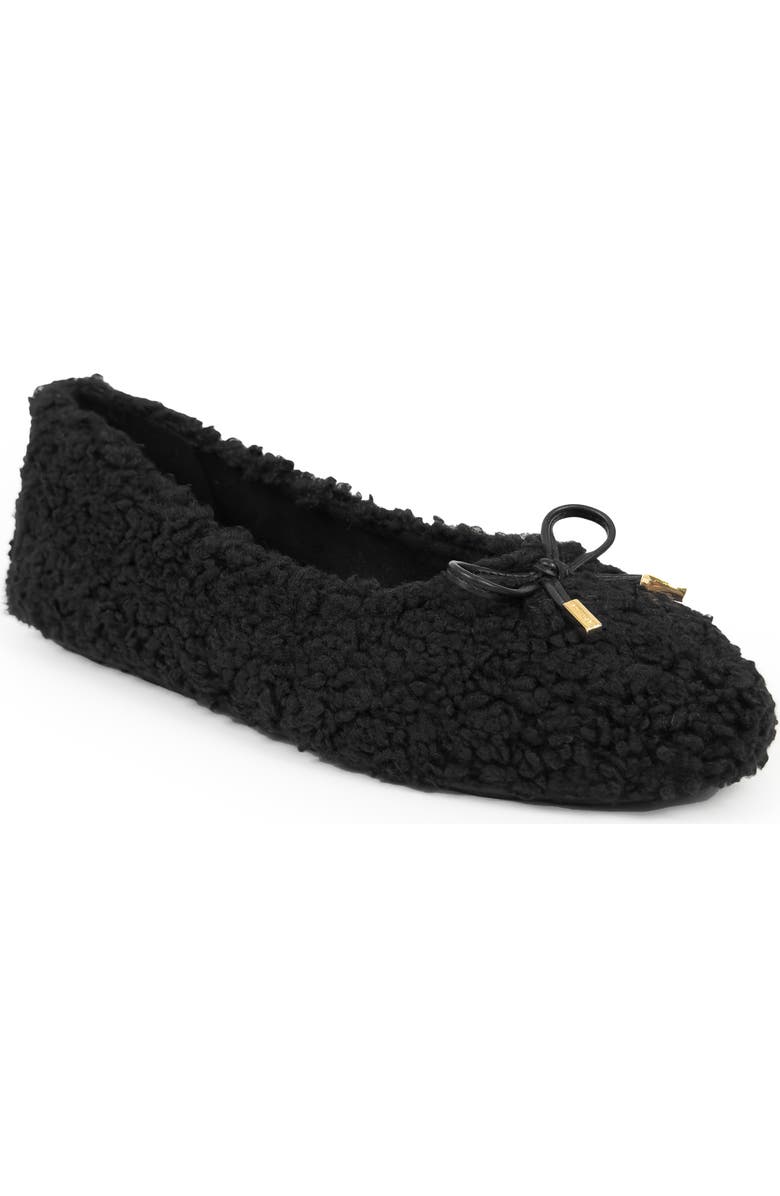 Aerosoles Patrina Faux Shearling Flat, Main, color, Black Faux Shearling