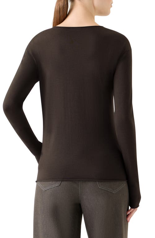 Akris Punto Wool Crewneck Top In Brown