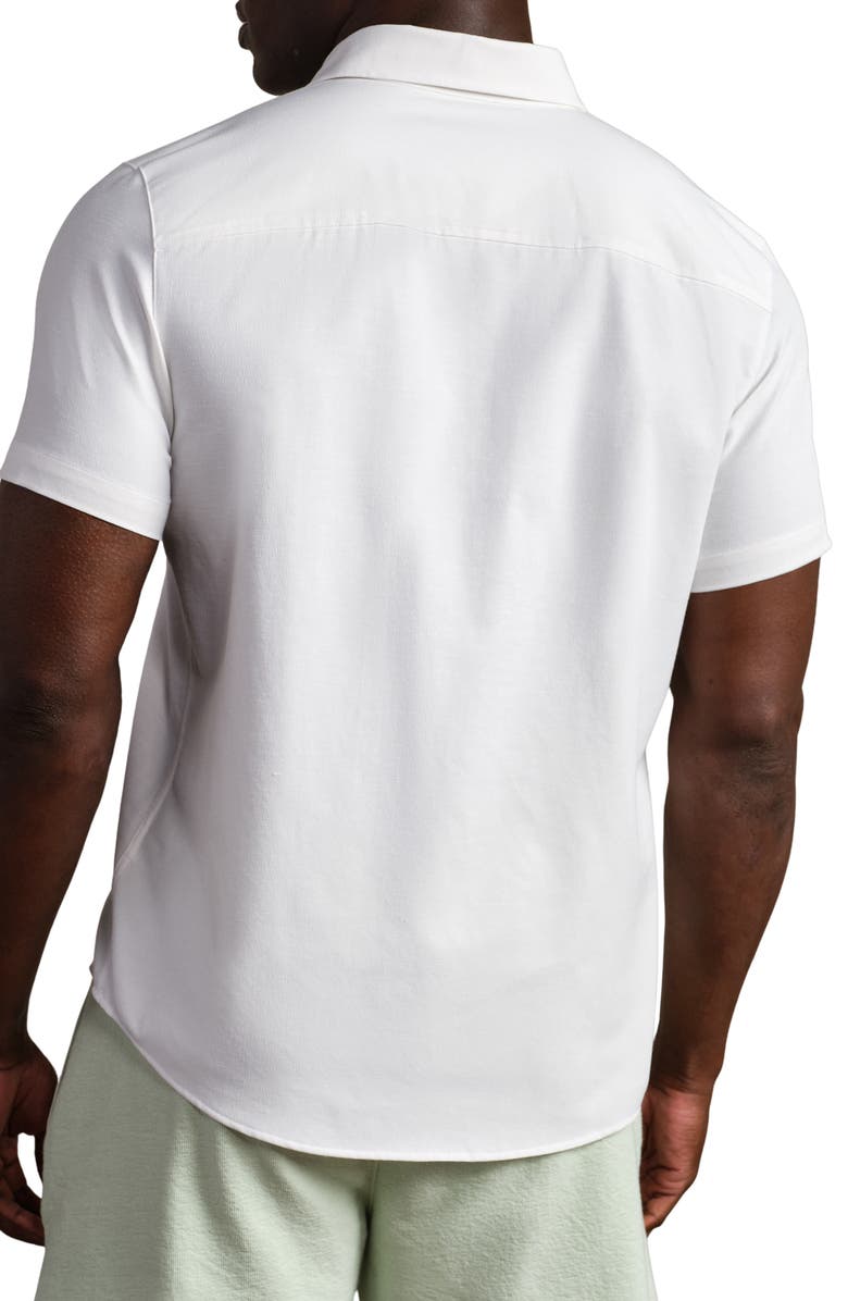 Rhone Brezza Performance Short Sleeve Button-Up Shirt, Alternate, color, White Onyx