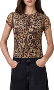 AllSaints Ellie Leopard Print Mesh T-Shirt