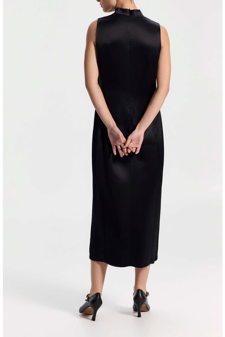 Midi Satin Dress, Alternate, color, Black