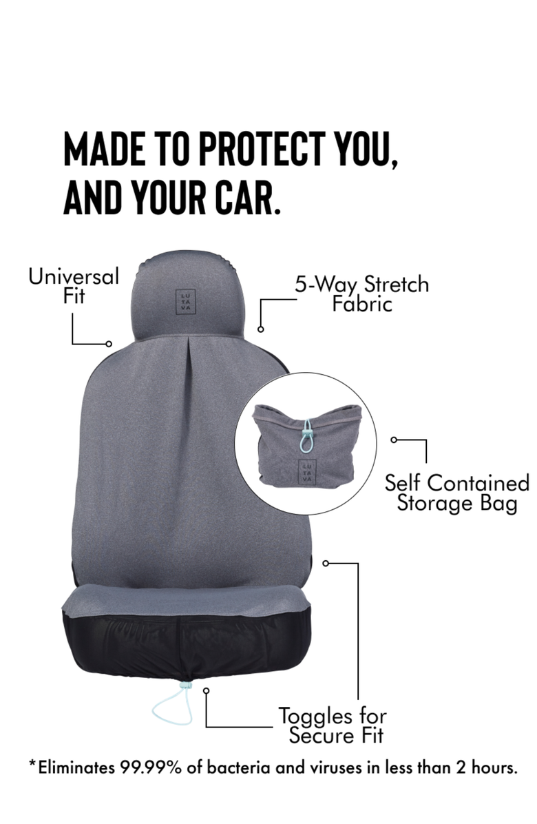 Lutava AntimicrobialCarSlipCover, Alternate, color, Heather/Black