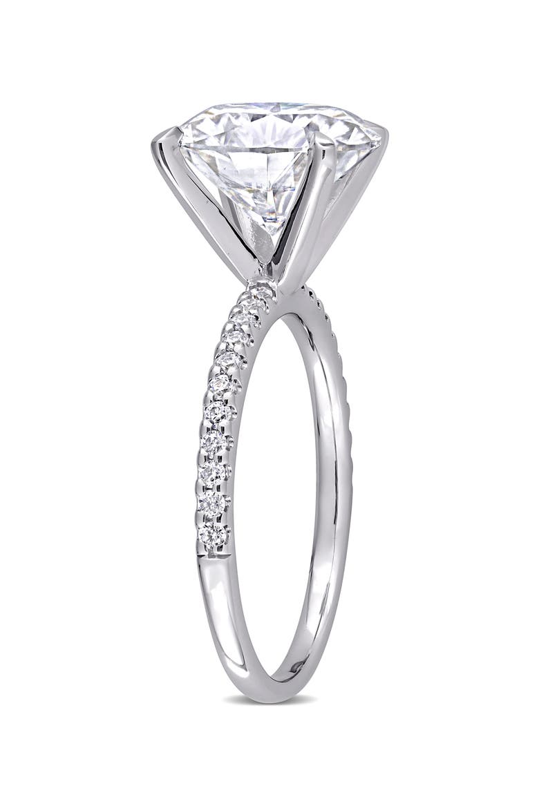 14K White Gold Created Moissanite Engagement Ring, Alternate, color, WHITE GOLD