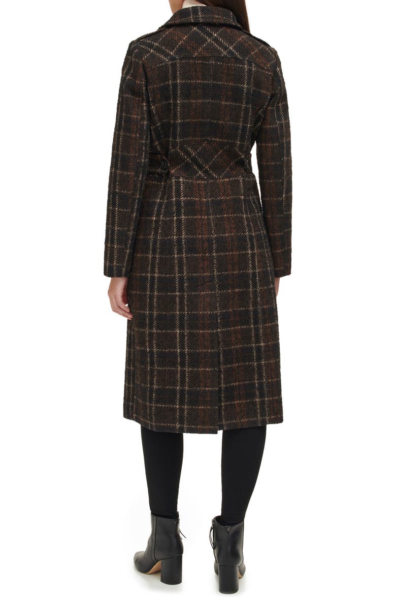 Kenneth Cole New York Plaid Trench Coat, Alternate, color, Plaid