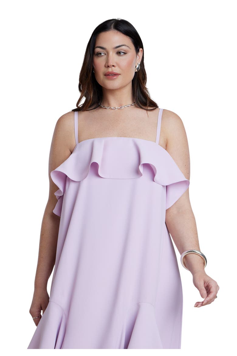 Ruffle Detail Maxi Trapeze Dress, Alternate, color, FAIR ORCHID