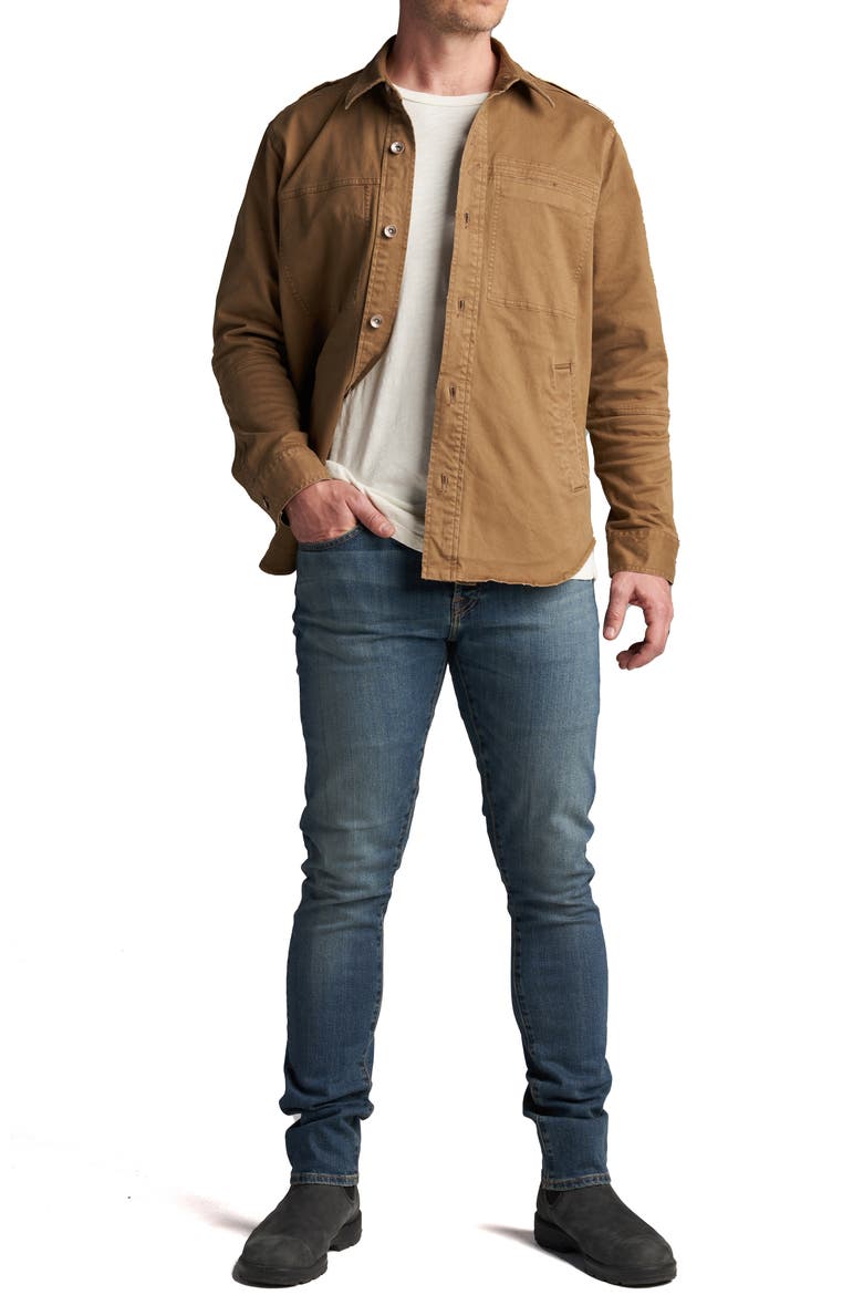 Orion Midcentury Twill Shirt Jacket, Alternate, color, UMBER