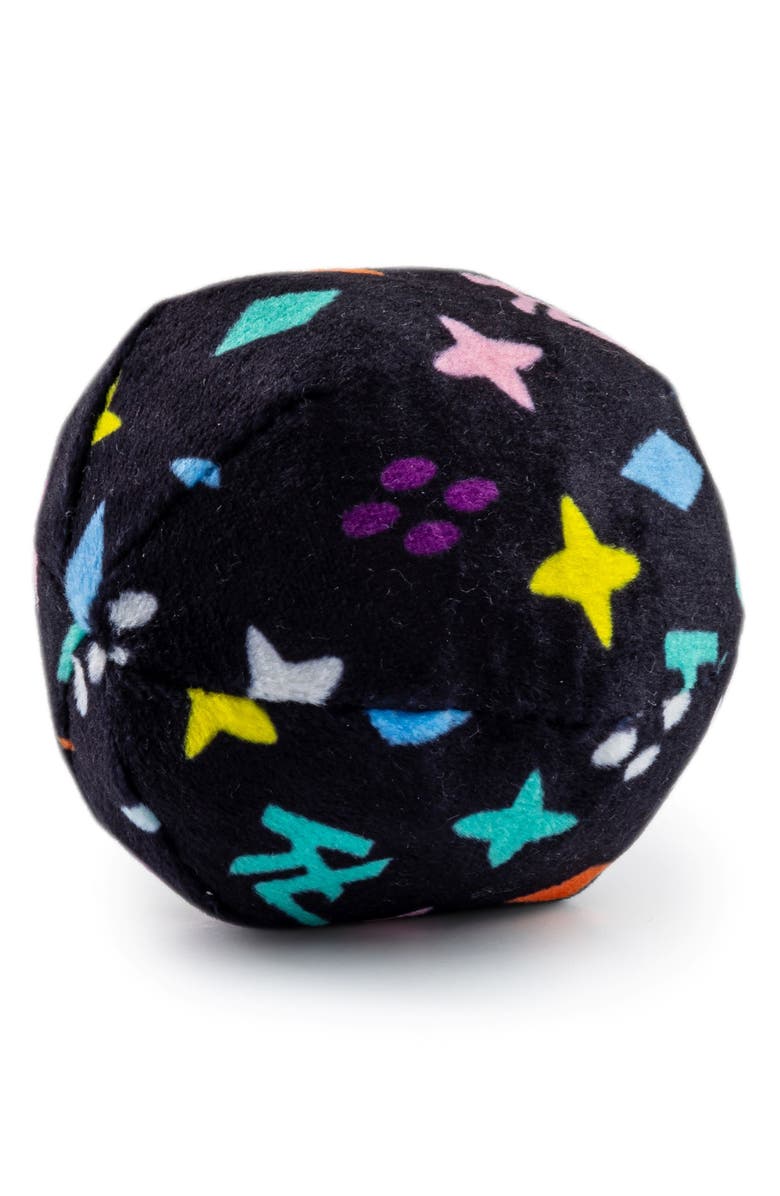 Haute Diggity Dog Kitty Monogram Ball, Main, color, White Multi
