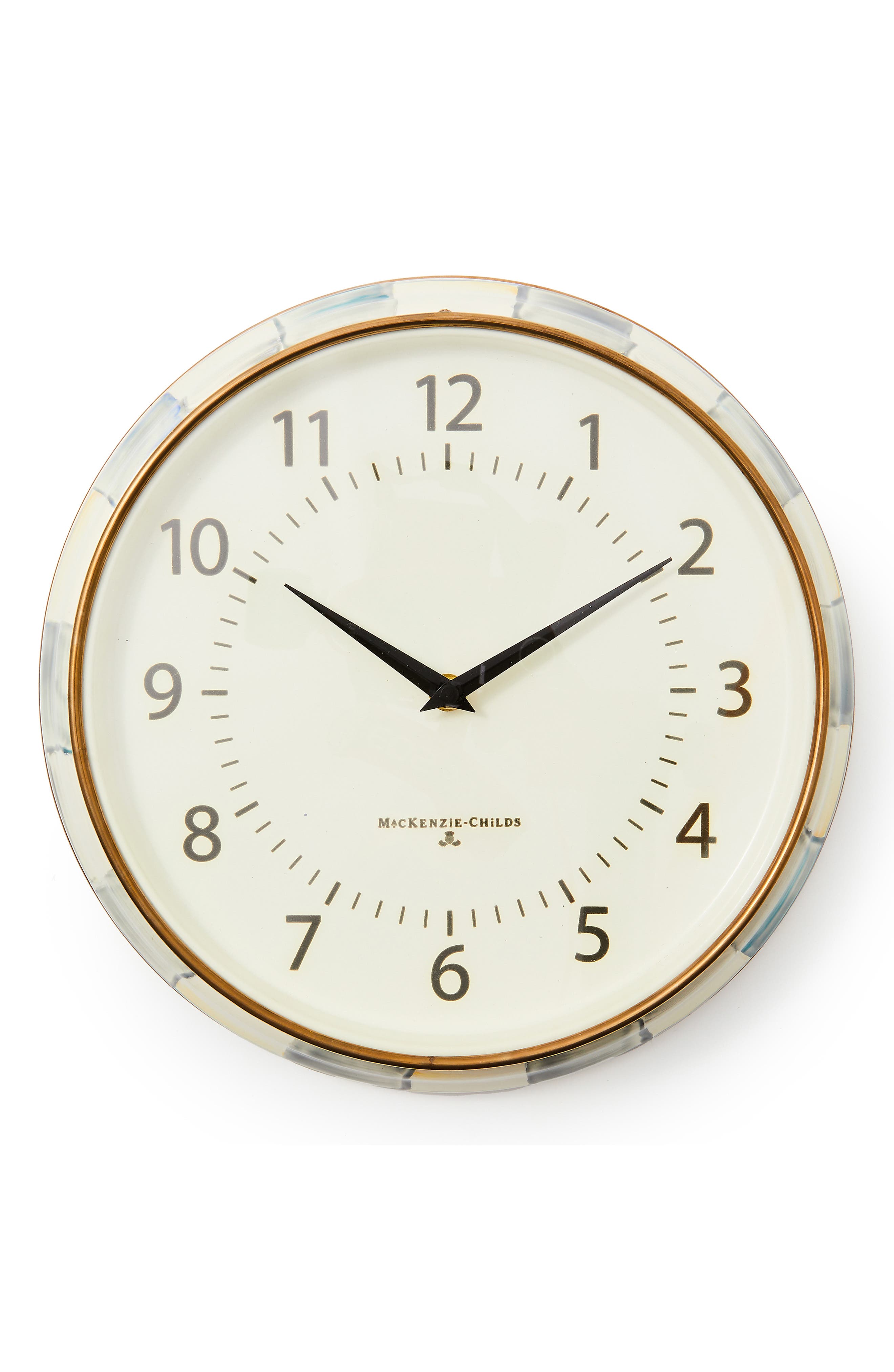 MacKenzie-Childs Sterling Check Wall Clock