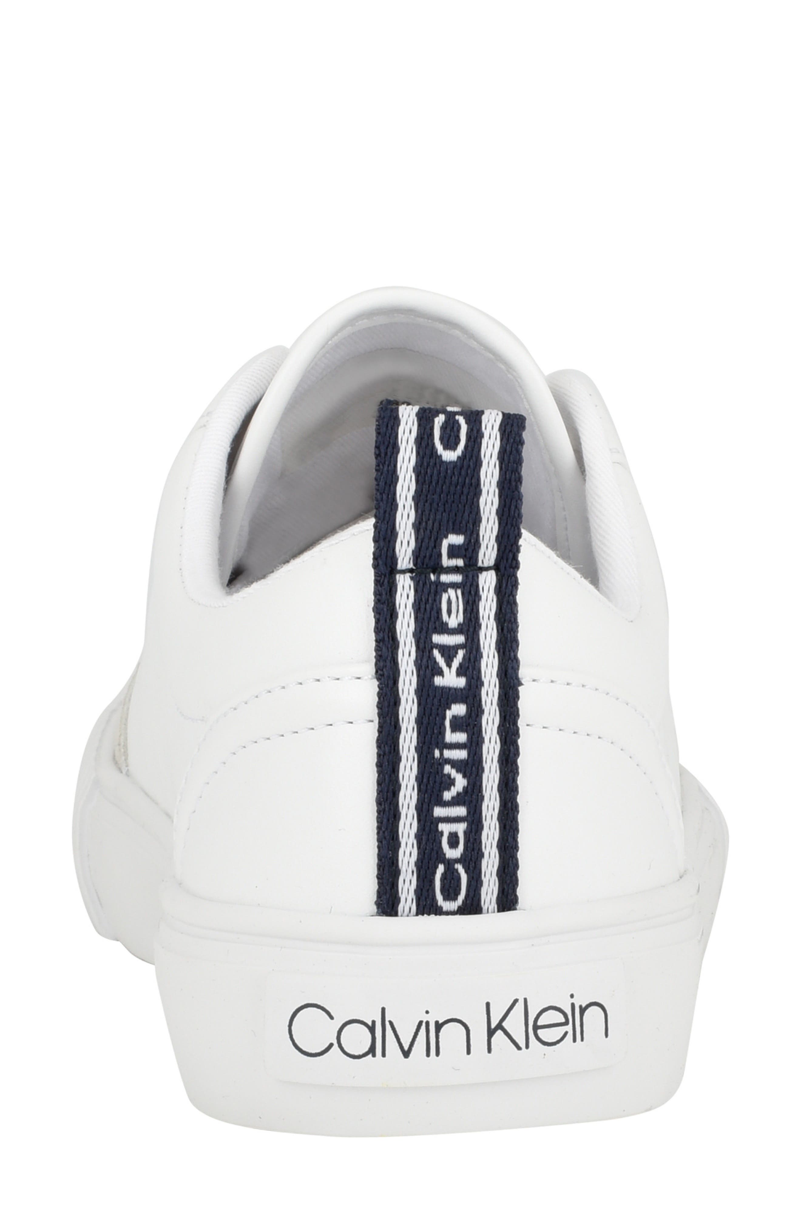Calvin Klein Clariss Lace Up Logo Sneaker, Alternate, color, White/Peacoat