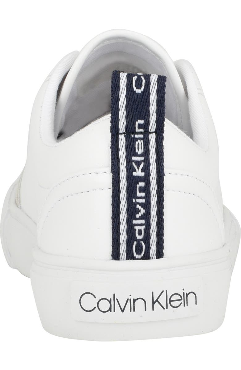 Calvin Klein Clariss Lace Up Logo Sneaker, Alternate, color, White/Peacoat