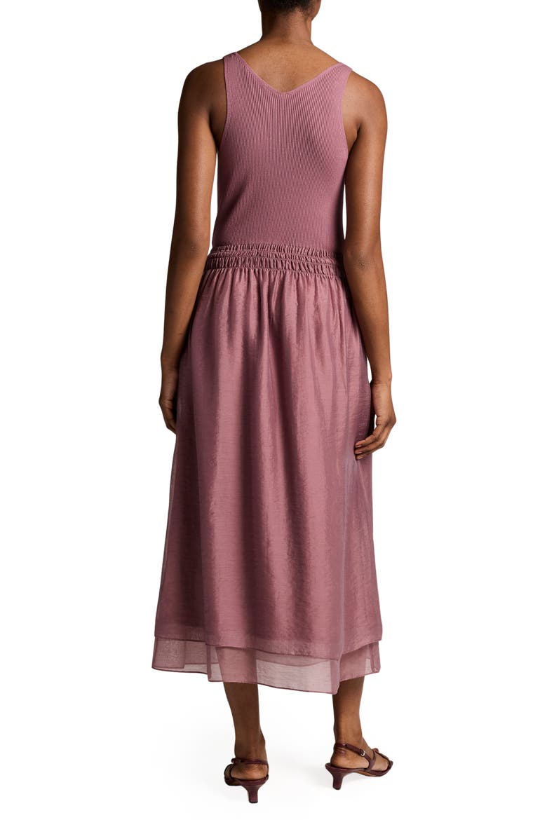 Square Neck Sleeveless Midi Dress, Alternate, color, DUSTY PEONY