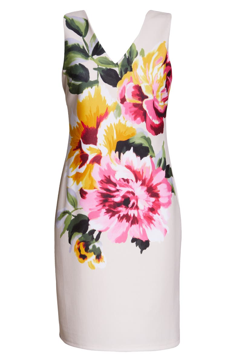 Donna Ricco Floral Print Sheath Dress, Alternate, color,