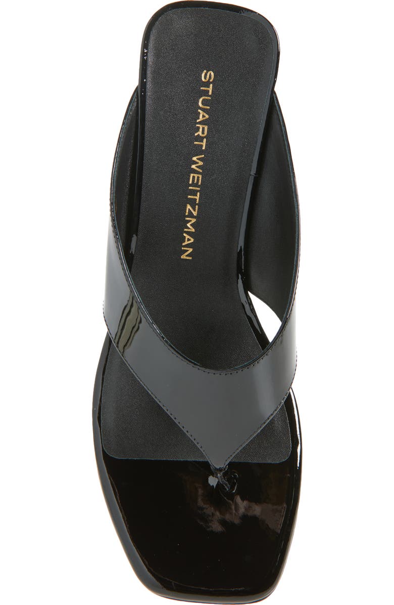 Stuart Weitzman Vinnie 50 Wedge Thong Sandal, Alternate, color, Black