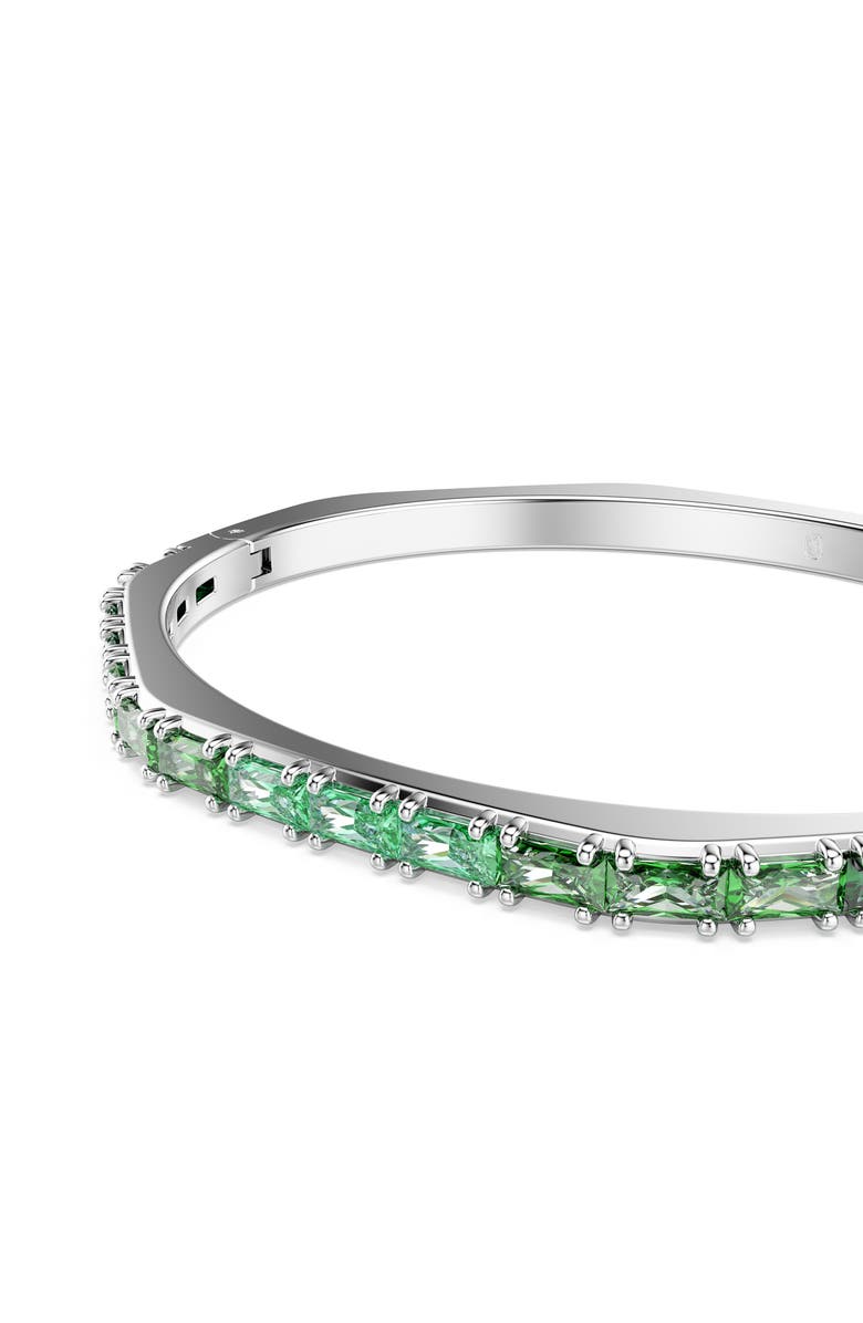 Swarovski Matrix Swarovski<sup>®</sup> Cubic Zirconia Bangle, Alternate, color, Silver/ Green
