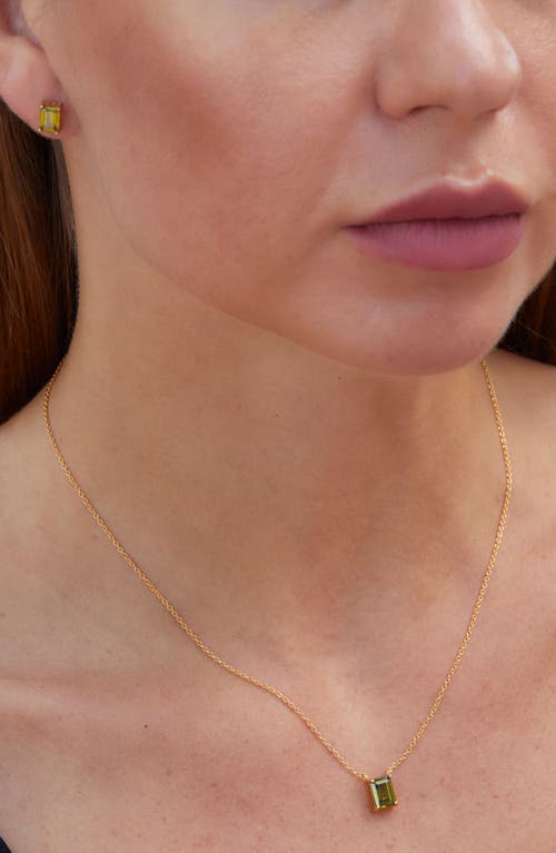 Savvy Cie Jewels Vermeil December Blue Topaz Emerald Cut Cz Birthstone Stud In Box In Green