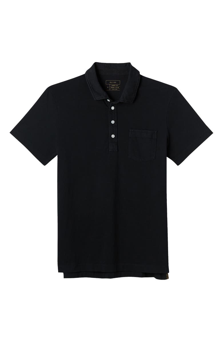 Billy Reid Pensacola Slim Fit Organic Cotton Pocket Polo, Main, color, Black