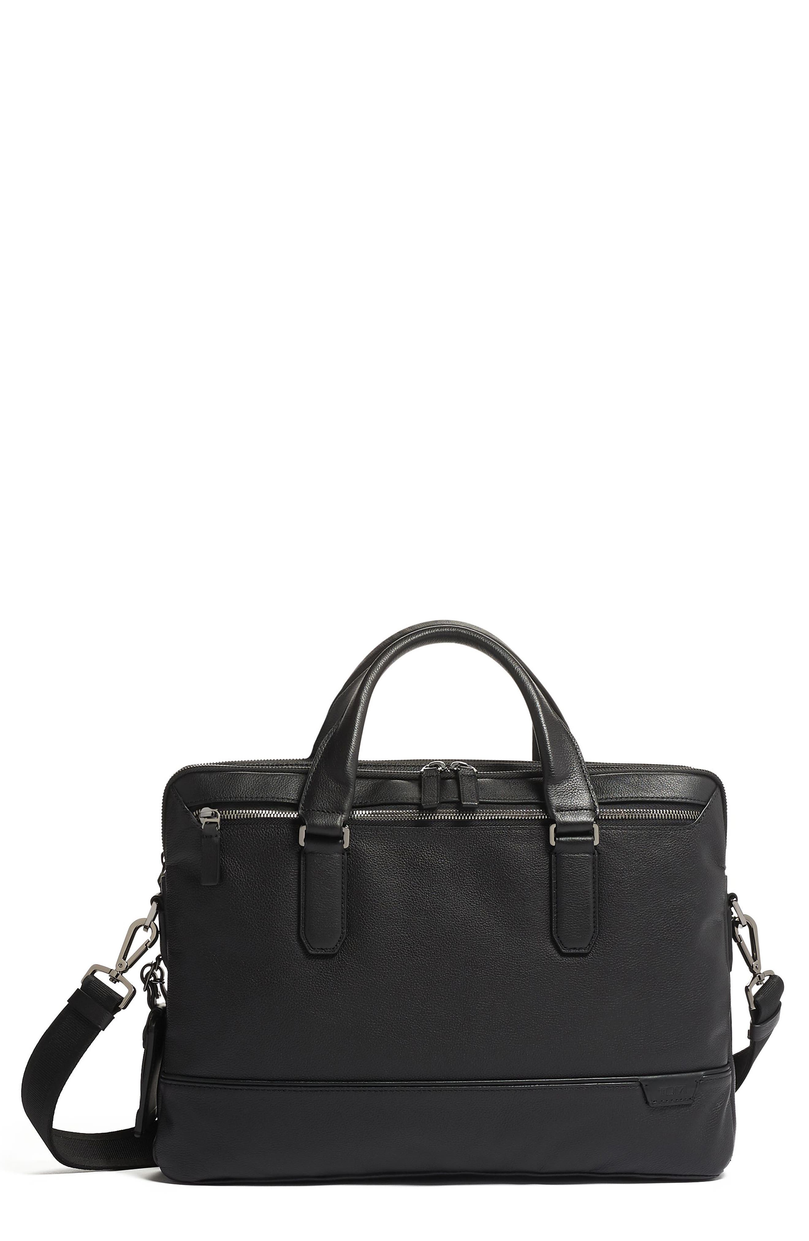 TUMI Sycamore Slim Leather Briefcase, Main, color, 