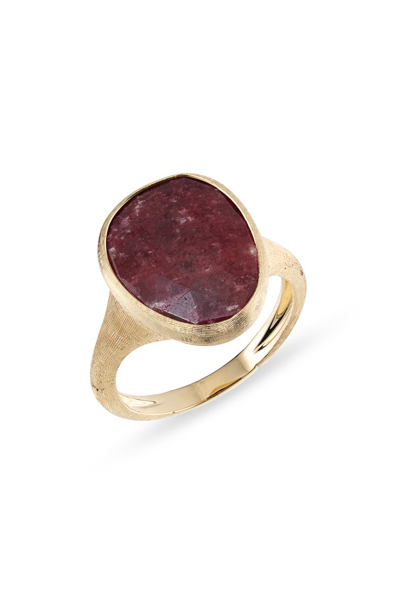 Lunaria 18K Gold & Semiprecious Stone Cocktail Ring, Main, color, THULITE