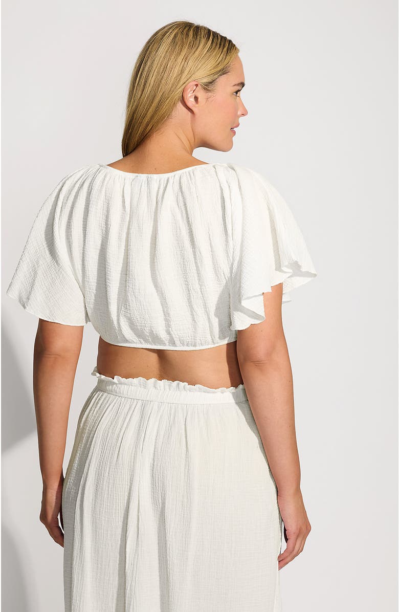 Lands' End Cotton Gauze Dolman Sleeve Crop Cover Up Top, Alternate, color, 