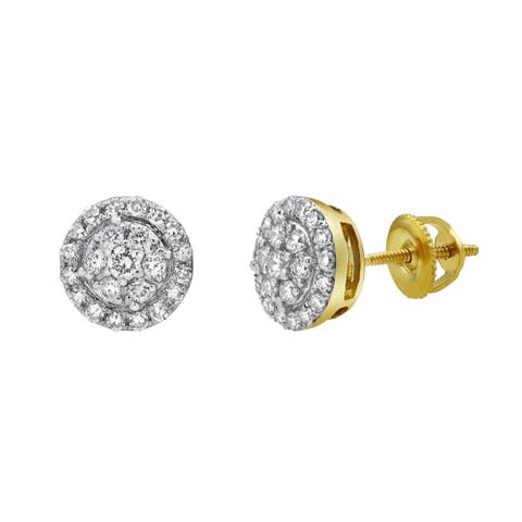 Glacier Shine 14K Yellow Gold Diamond Stud Earrings - 0.4ct.