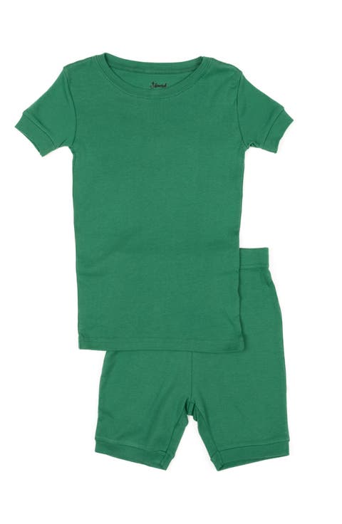LEVERET Solid 2-Piece Cotton Shorts Pajamas