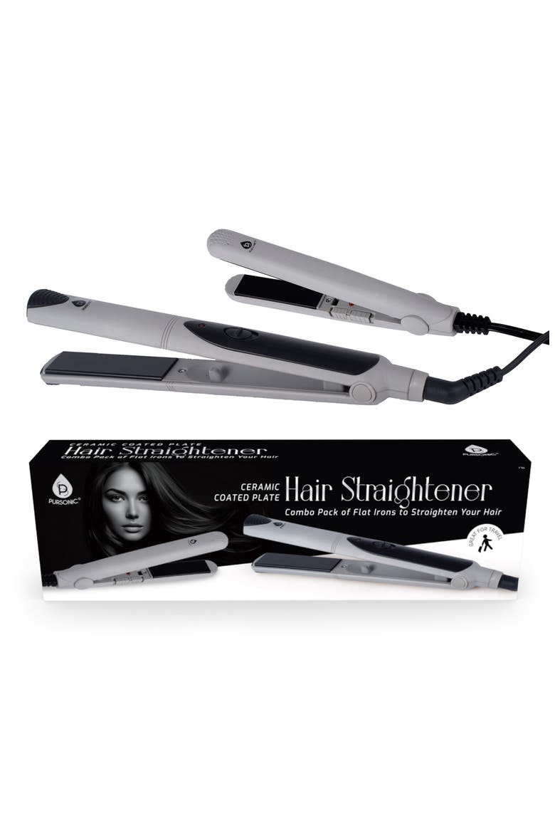 Set of 2 Hair Straighteners, Main, color, SILVER