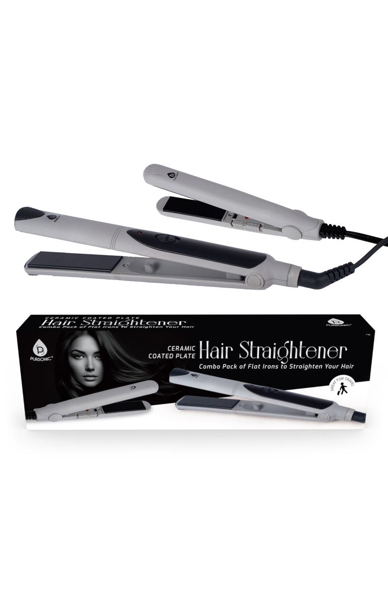 PURSONIC Set of 2 Hair Straighteners, Main, color, Silver