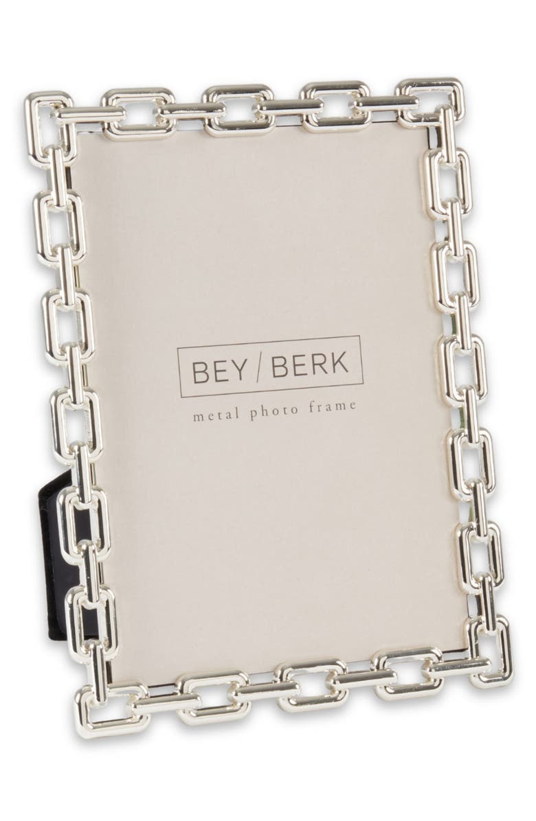 Bey-Berk Link Picture Frame, Main, color, Silver