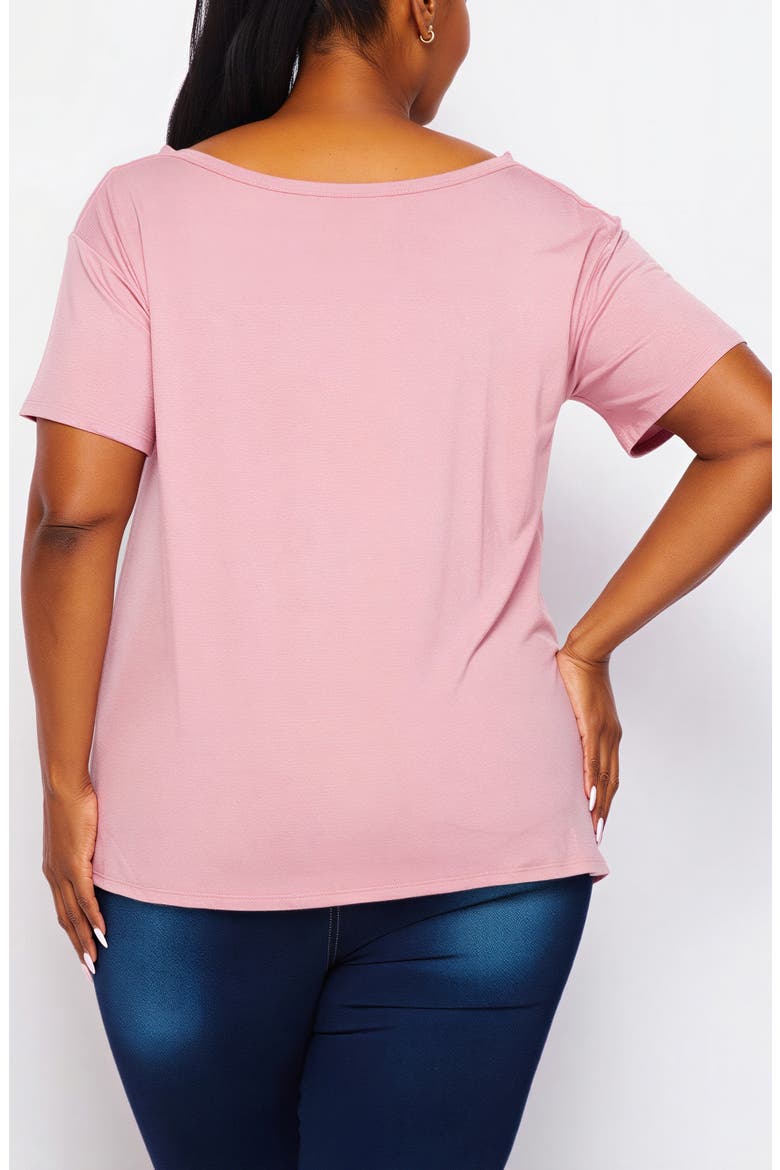 Reversible Lace V Neck T-Shirt, Alternate, color, ROSE