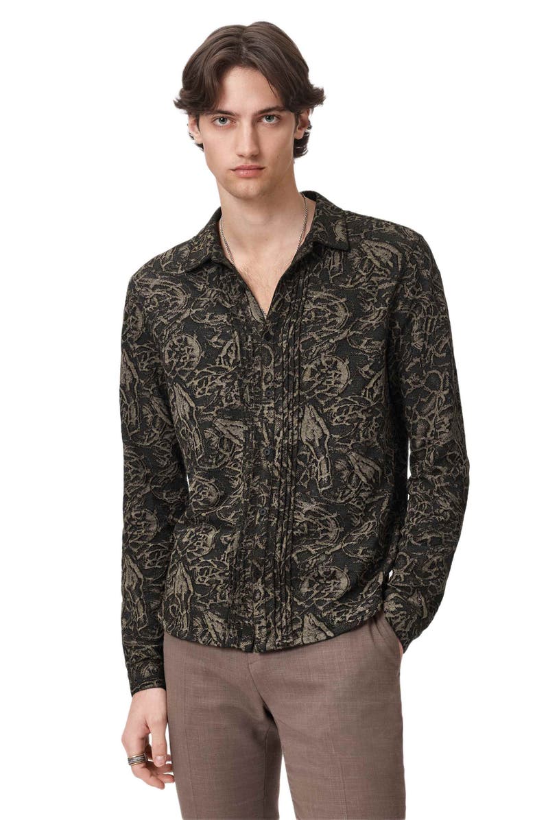 John Varvatos Lucian Jacquard Button-Up Shirt, Alternate, color, 