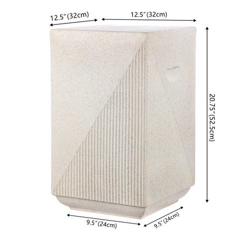 Jonathan Y Adrian 20.75" Contemporary Minimalist Square Accent Table, Cream Terrazzo Finish In Cream Terrazzo
