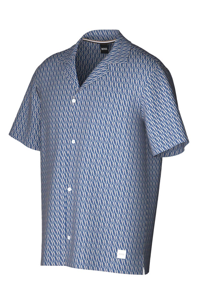 BOSS Beach Camp Shirt, Alternate, color, Blue