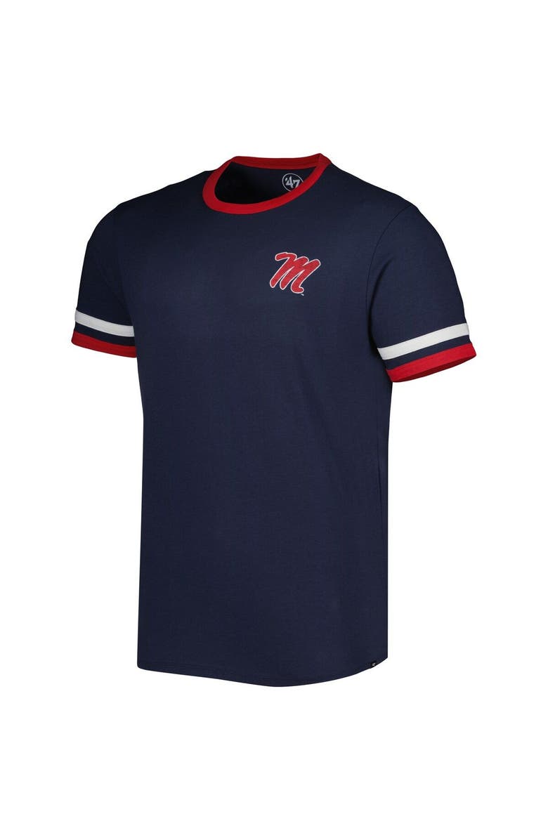 '47 Men's '47 Navy Ole Miss Rebels Otis Ringer T-Shirt, Alternate, color, 