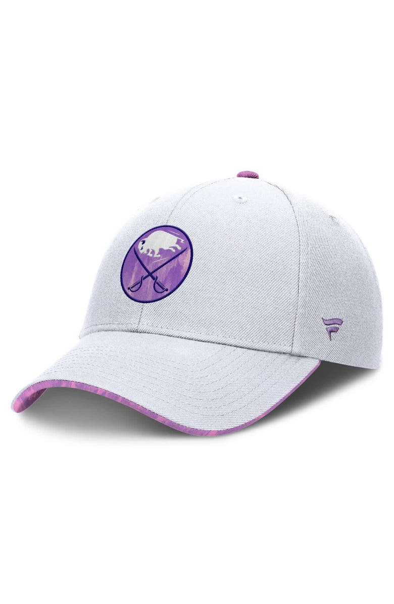 FANATICS Men's Fanatics White Buffalo Sabres Authentic Pro Hockey Fights Cancer Adjustable Hat, Alternate, color, 
