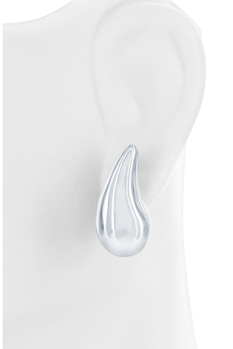 Puffed Teardrop Earrings, Alternate, color, SILVER