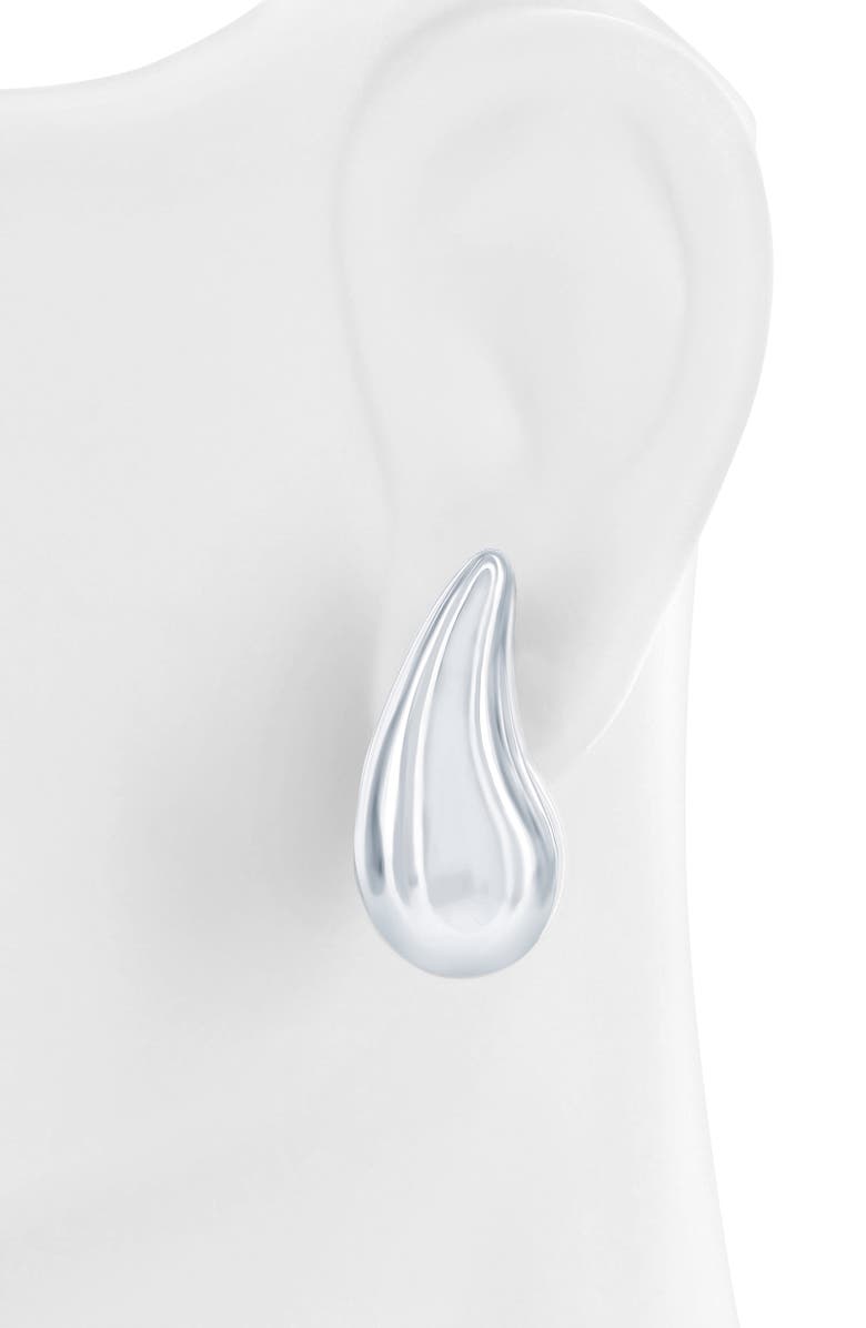 SIMONA Puffed Teardrop Earrings, Alternate, color, Silver