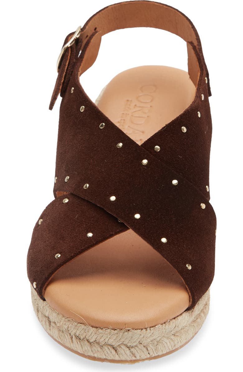 Cordani Eleni Slingback Espadrille Platform Wedge Sandal, Alternate, color, Marron Suede