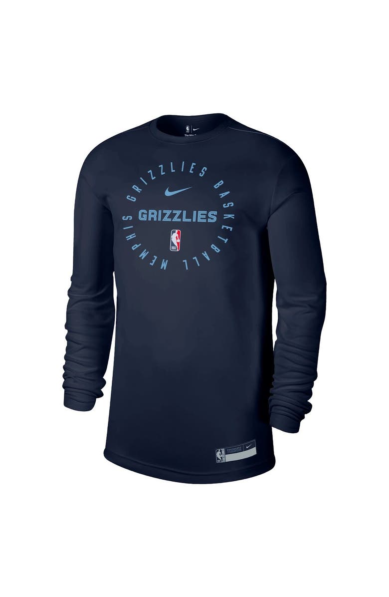 Nike Men's Nike Navy Memphis Grizzlies 2024/25 Legend On-Court Practice Long Sleeve T-Shirt, Alternate, color, 
