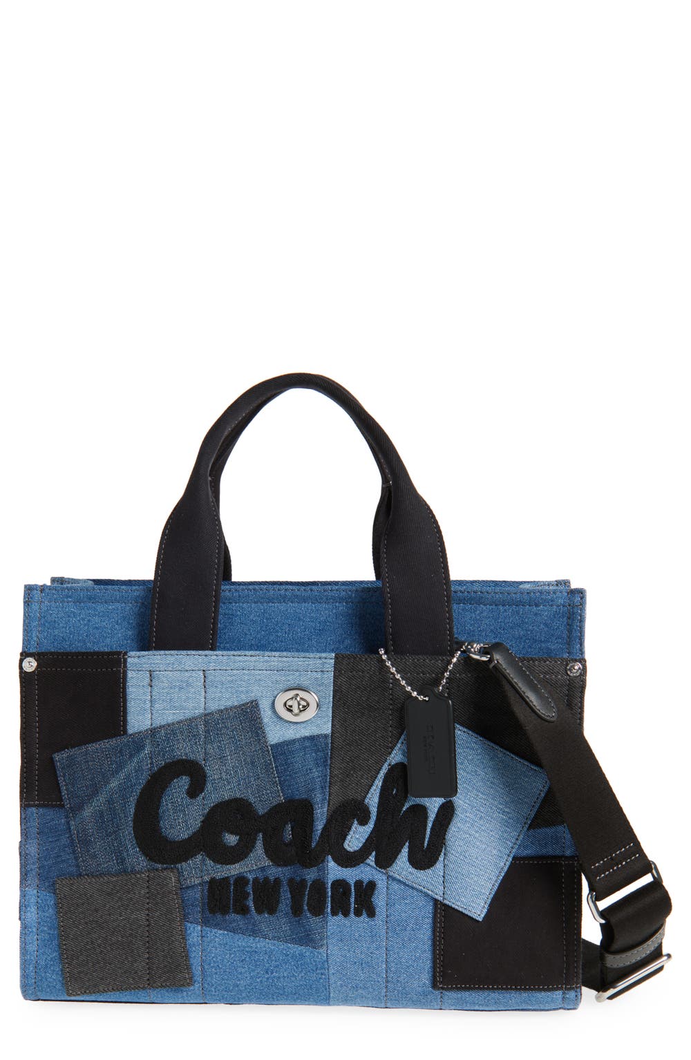 Denim Patchwork Cargo Tote, color, DENIM MULTI