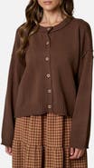 Blu Pepper Exposed Seam Relaxed Fit Cardigan