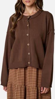 Blu Pepper Exposed Seam Relaxed Fit Cardigan