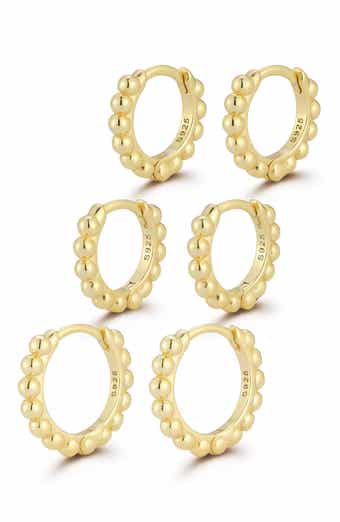 GLAZE JEWELRY Set of 3 Graduated Beaded Huggie Hoop Earrings