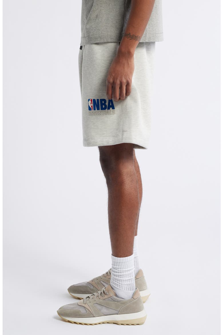 x NBA Cotton Blend Fleece Sweat Shorts, Alternate, color, LIGHT HEATHER