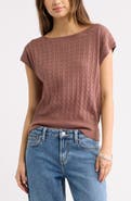 BP. Cable Stitch Boat Neck Sweater T-Shirt
