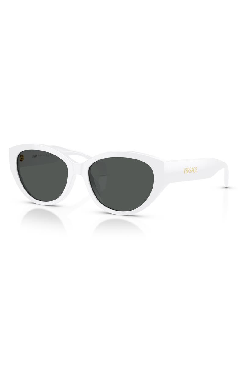 Versace 56mm Gradient Oval Sunglasses, Alternate, color, White/ Dark Grey