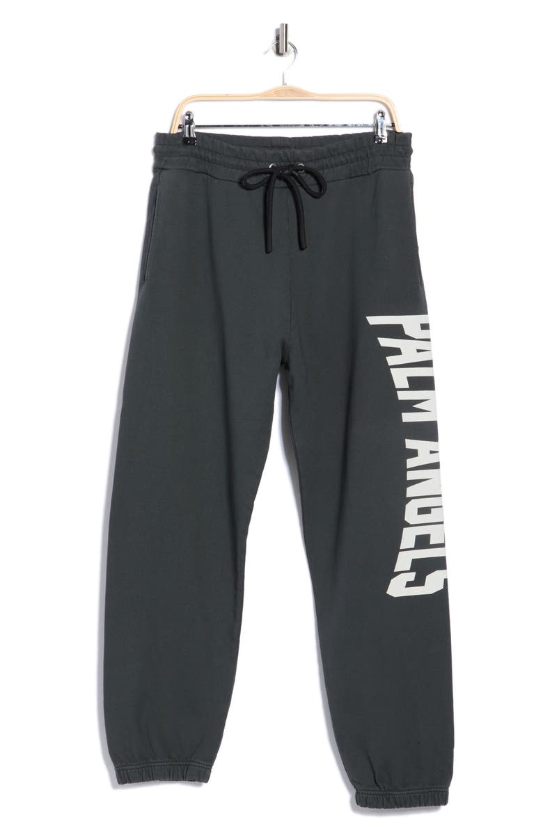 Palm Angels City Logo Washed Sweatpants, Alternate, color, Dark Grey White