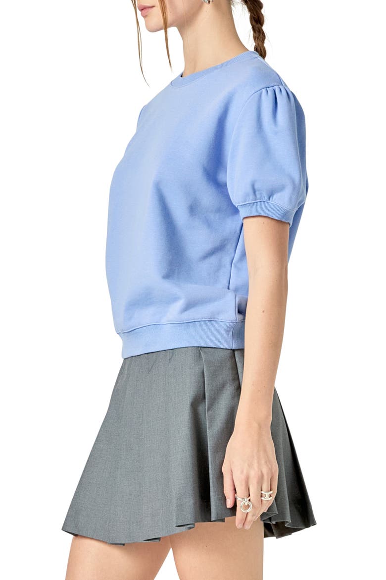 Short Sleeve French Terry Sweatshirt, Alternate, color, POWDER BLUE